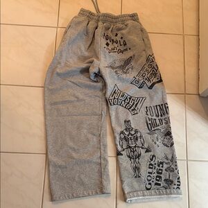 Gray YoungLA Sweatpants gold gym